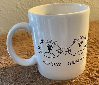 Hallmark Cat Faces Days Of Work Week Coffee Mug Monday To Friday Grumpy To Happy • $9.99