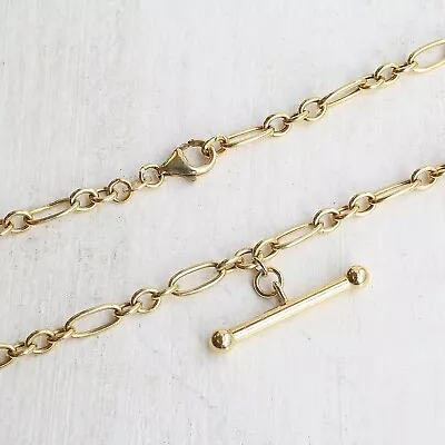 9ct Gold Necklace - 9ct Yellow Gold Hollow T Bar Belcher Chain (5.3g) • £285