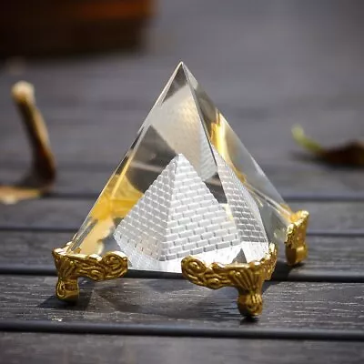 Pyramid Prism Paperweight 2.4 - Meditation Crystals Home Art Decor Feng Shui ... • $15.66