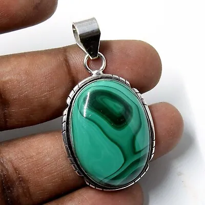 Malachite 925 Sterling Silver Plated Handmade Jewelry Pendant 12 Gm-NewA111 • $13.99