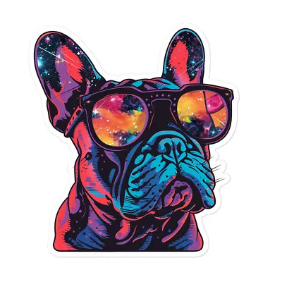 French Bulldog Dog Sticker Cosmos Colorful Puppy Laptop Bottle Car Decal Vinyl • $6.70