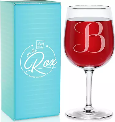 Engraved Wine Glass 12.75 B-Monogram • $29.42