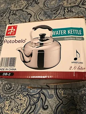 Whistling Tea Kettle Potobelo Stainless Steel With Movable Handle New In Box • $20