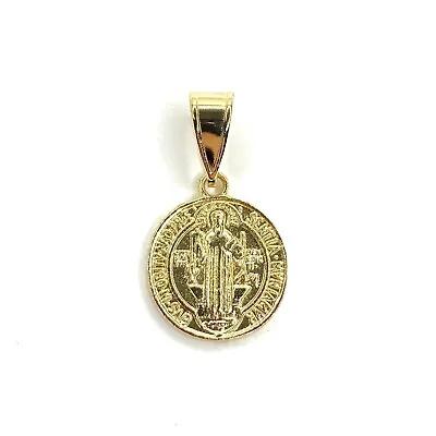 14k Gold Plated Saint Benedict Small Medal Charm Pendant San Benito Medalla Dije • $13.99