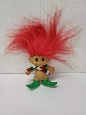 Vintage Russ Troll Doll Merry Little Christmas ELF With Scarf Red Hair • $7.99