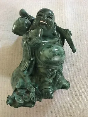 6 X 5  Marbled Green Resin Buddha Statue • $14.95