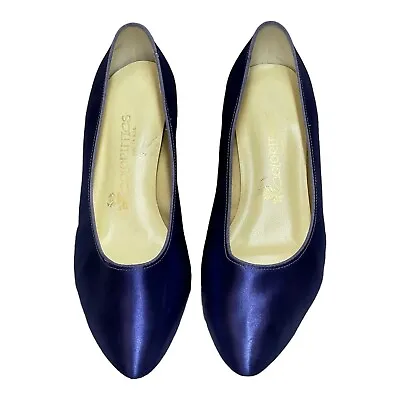 £28.40 • Buy Vintage Coloriffics Wide WidthHeels Blue Pumps Shoes Women’s Size 10WW