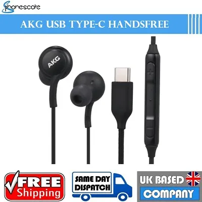 Universal AKG USB Type-C Handsfree Earphones With Mic Headphones Earbuds UK • £7.39