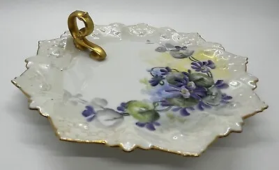 M&Z Austria Moritz Zdekauer Plate Floral Hand Painted 6  #1044 Stamped • $14.95