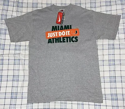 Vintage Nike Miami Hurricanes Just Do It  T Shirt  Size Medium NEW WITH TAGS • $34.99