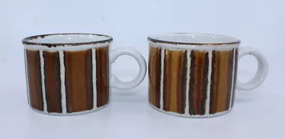 Midwinter Stonehenge Earth Stoneware Set Of 2 Coffee Tea Mug Cup England Vintage • $32.78