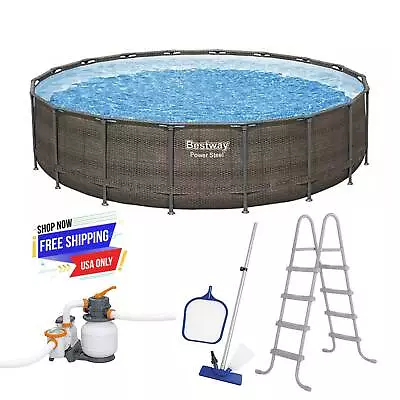 Power Steel Above Ground Pool Set 18 X 48 Sand Filter Durable Construction NEW • $554.26