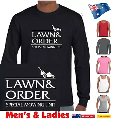 Funny T-Shirts  Lawn And Order T Shirt  Special Mowing Unit Tshirts Tee Tshirt • $24.95