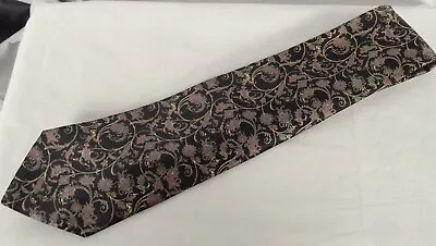 Stefano Ricci Luxury Collection Silk Neck Tie Black Floral 4  Wide X 62  Long • $41.97