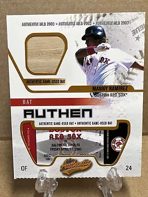 2003 Fleer Authentix Bat Authentix Ripped Manny Ramirez #BA-MR • $6.99