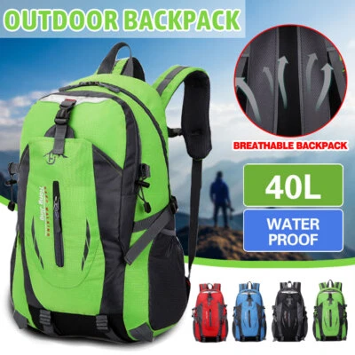 $20.99 • Buy 40L Hiking Camping Bag Large Backpack Outdoor Waterproof Travel Luggage Rucksack
