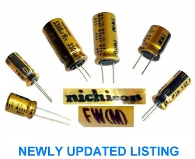 NICHICON (JAPAN) FW HQ HiFi AUDIO Capacitors 0.1uF-6800uF 6.3V-100V -ref:a982 • £1.23