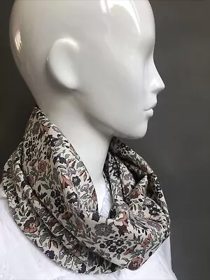 Snood Cowl Loop Circle Scarf Liberty Vintage Jubilee Fabric Flowers Handmade • £8.99