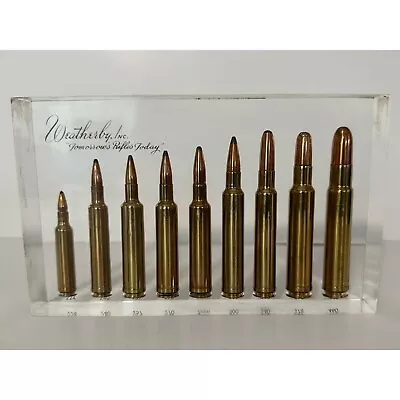 Weatherby 9 Cartridge Lucite Bullet Display Ammo Block Ammunition Vintage Rare • $349.99