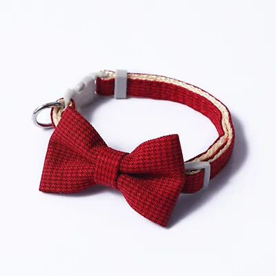 Bow Tie Adjustable Necktie Cat Kitten Collar Small Pet Puppy Bowknot Bell Collar • £2.99