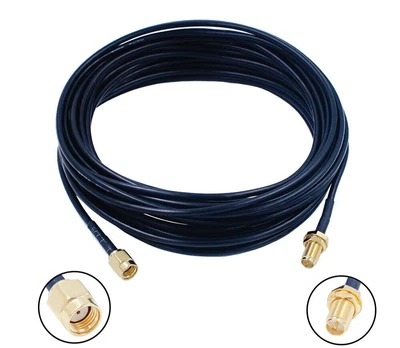 £9.99 • Buy 10m RP SMA Male To RP SMA Female Coaxial Pigtail RG174 Antenna Extension Cable