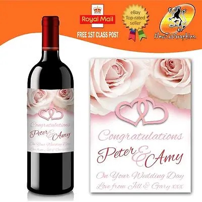 £3.10 • Buy Personalised Wedding/engagement Any Occasion Wine Bottle Label Gift