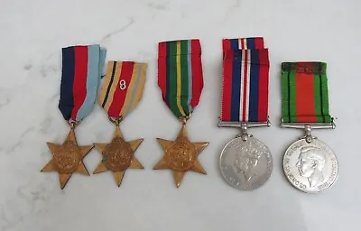 WWII British Army Military 8th Army Pacific Star Medal Group Of 5 • $126.23