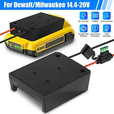Power Wheel Adapter W/Fuse Wire For Dewalt For Milwaukee 14.4-20V Li-ion Battery • $11.69