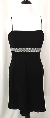 Ann Taylor Dress Womens Sz 14 Petite Black White Gingham Check Plaid Straight • £28.50