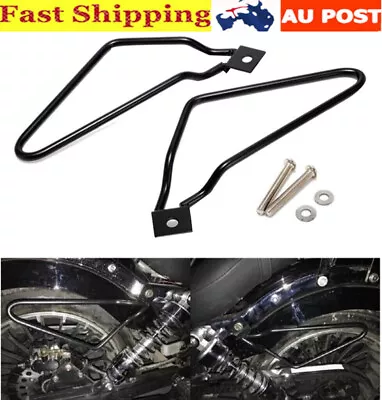 Black Hard Saddlebag Support Brackets For Harley Davidson Sportster Dyna Fat Bob • $27.99