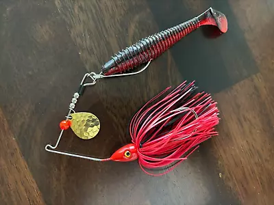 Sims Tackle 3/8oz Spinnerbait/Swimbait Predator Rayburn Red With Gold Blade • $8.99