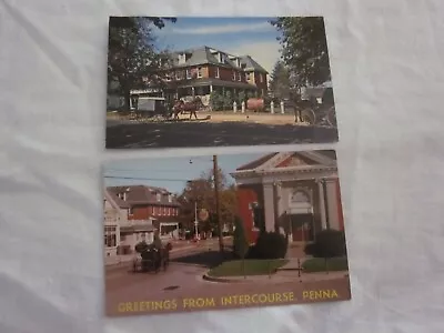 Lot Of 2 Postcards Intercourse PA Greetings From Intercourse PA Dutch Country • $2.99
