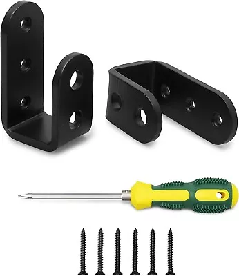 Door Barricade Security Brackets. Heavy Duty 2 Pieces. Black And Screwdriver. • $16.75