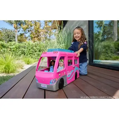 Barbie Dream Camper RV  Pool Slide Playset Campervan Car Van Pink • $134.47