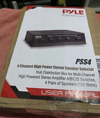 Pyle Stereo Speaker Selector High Power Four 4 Channel PSS4 Amplifier Connection • $19.99