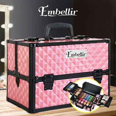 Makeup Case Beauty Cosmetic Travel Organiser Carry Storage Portable Box Embellir • $41.95