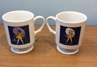 Morton's Salt Pedestal Coffee Tea Mugs 1956 And 1972 Logos Set Of 2 Cups EUC • $14.99