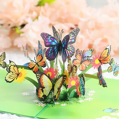 $8.79 • Buy 3D Pop Up Greeting Card Handmade Butterfly Birthday Mother Valentine’s Day Love