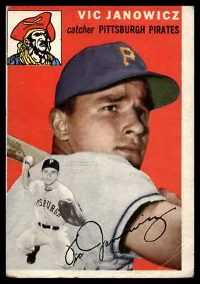 1954 Topps #16 Vic Janowicz  Pittsburgh Pirates VG-GEX Crease (OC) • $4