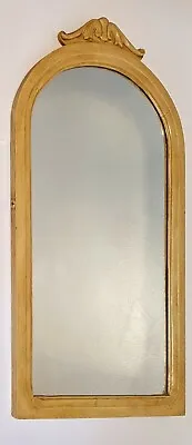 Vintage Arched Wood Mirror 28x16 • $56