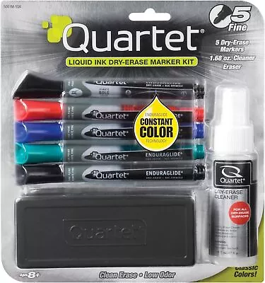 Quartet Dry Erase Markers Accessory Kit 5 Fine Tip EnduraGlide Dry Erase Pens • $18.29