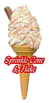 Soft Ice Cream Sprinkle & Flake Cone Sticker Decal Cut • £3.45