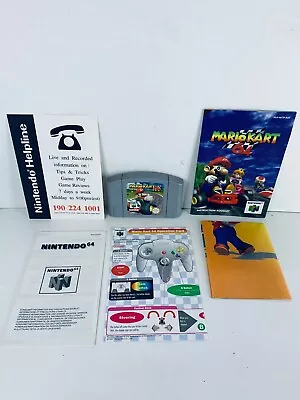 Mario Kart Nintendo 64 N64 Cartridge & Manual Genuine PAL *Free Post* • $119.95