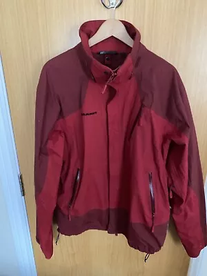 MAMMUT DryTech Mens Rain Jacket Red Nylon Large • £25