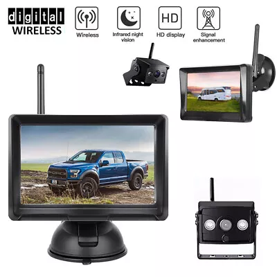 5  Wireless Rear View Kit HD LCD Monitor Reverse Camera For Truck Caravan VAN RV • $134.99