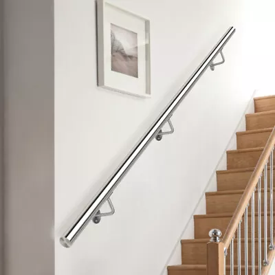 304-Grade Stainless Steel Stair Handrail Hand Support Railing Pole Round Rail UK • £49.95