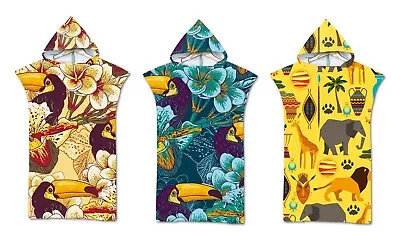 Tropical Toucan African Animals Hooded Beach Poncho Towel Swim Changing Robe • £15.59