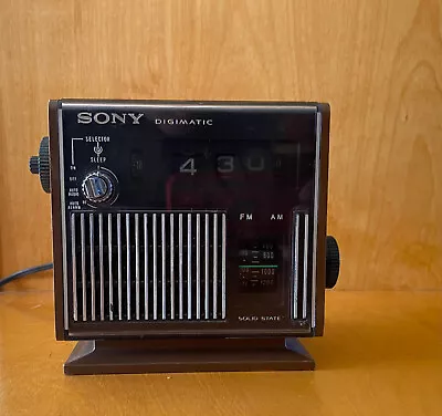 Sony Digimatic Vintage AM/FM Radio Alarm Slow Turn Number Clock (Not Working) • $2.99