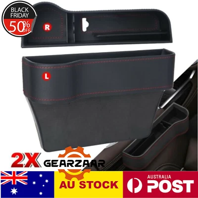 $14.19 • Buy 2PCS Car Seat Storage Box&Console Side Pocket Coin Phone Organizer Cup Holder AU