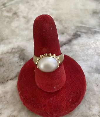 14K  Gold 9.5 MM Mabe Pearl Ladies Ring - Size 6- M/B • $220